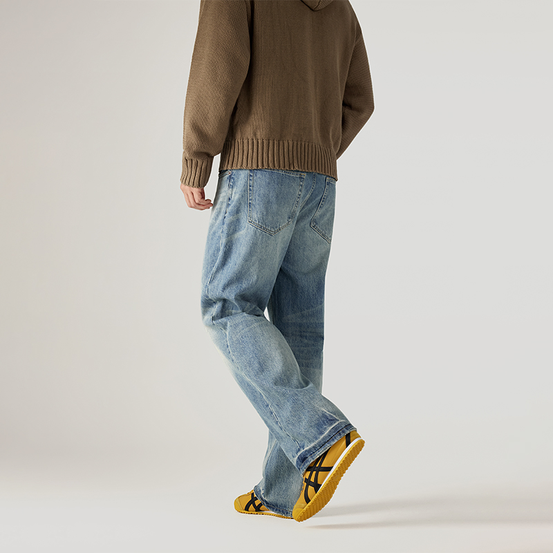 Jeans femininos urbanos diários baggy de lavagem clara premium e leve