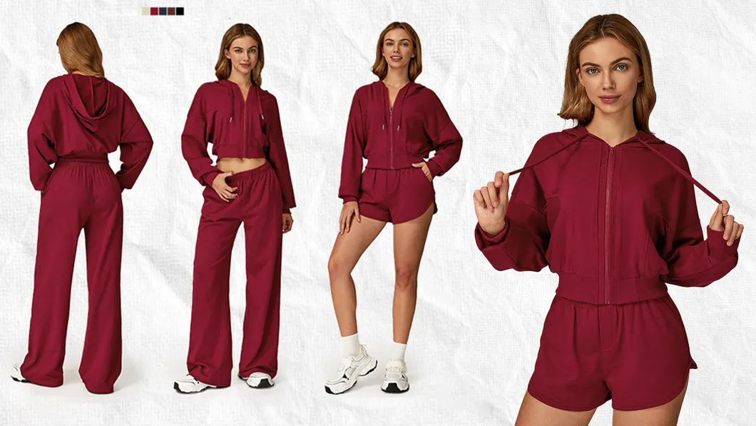 Conjuntos de Duas Peças para Mulheres Conjunto de Roupas de Treino Casual Moletom e Calças Largas Conjunto de Roupas Correspondente
