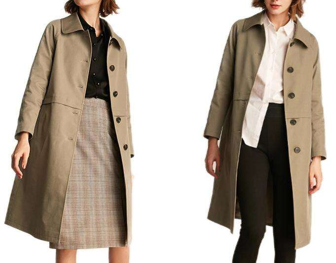 Design de Moda Personalizado Estilo Novo Casaco Clássico Francês Feminino Caqui