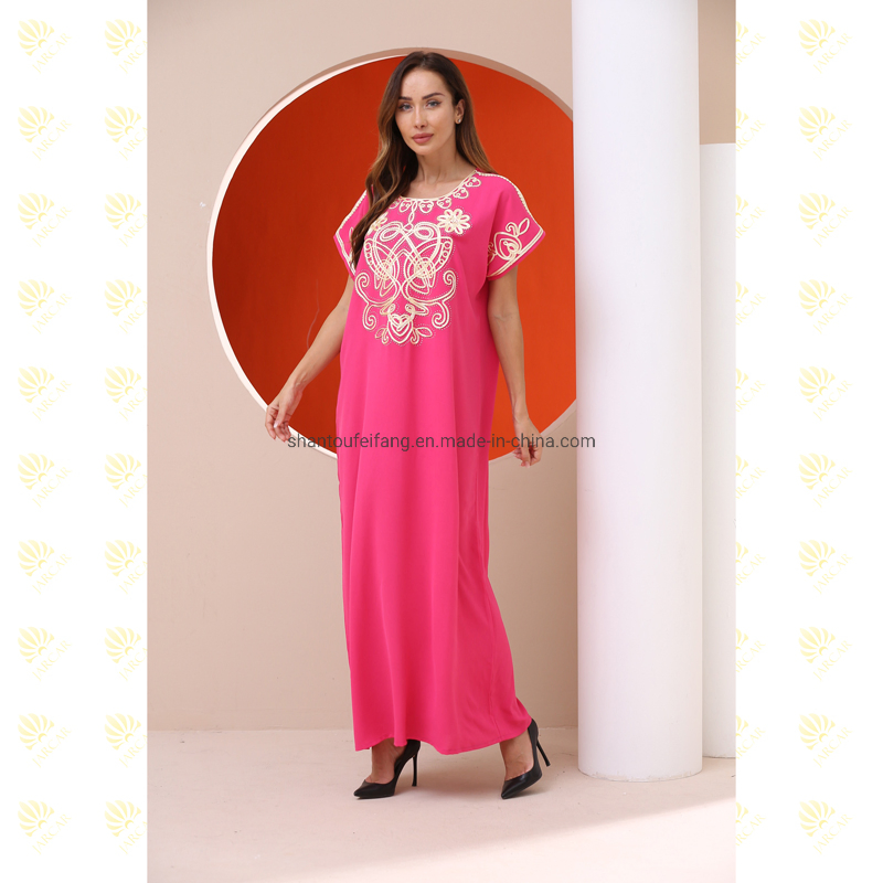 Abaya Floral Bordada Barata Mulheres Muçulmanas Prom Robe Turco Meninas Muçulmanas Roupas Islâmicas