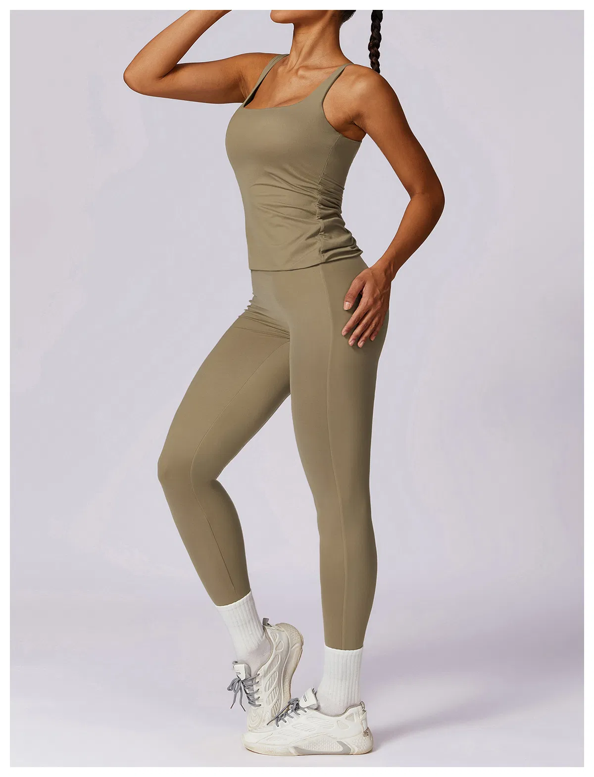 Conjunto de Yoga Justo de Secagem Rápida de Alta Resistência para Mulheres, Roupas Casuais para Corrida