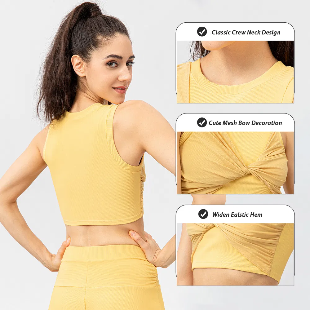 2 Conjunto Fofo de Verão Roupas de Lazer Ribbed para Exercícios Corrida Tênis Golfe Ciclismo para Mulheres, Top de Ginástica Casual com Shorts Atletas Roupas Esportivas Casuais