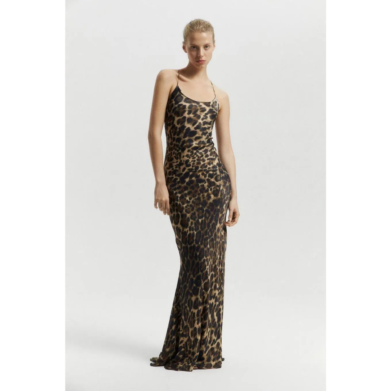 Vestido de noite feminino sexy e justo personalizado por atacado, vestido longo de mulher, vestido de slip longo para ladies, vestido de festa com estampa de leopardo, vestido formal de luxo