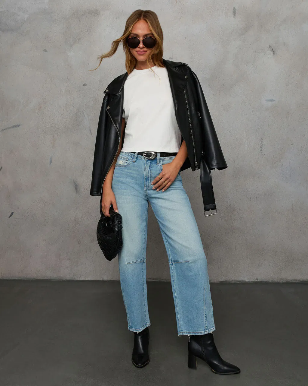 Roupas Femininas 2025 Primavera Nova Moda Casual Calças de Denim Soltas com Cintura Média em Estilo Balão