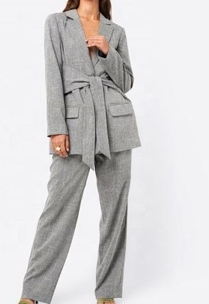 Conjunto Feminino Sob Medida de Três Peças para Escritório, Traje Formal, Jaqueta, Colete e Calças