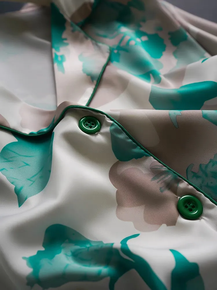 Roupas de Loungewear de Seda Personalizadas 100% de Alta Qualidade Impressas Digitalmente com Seu Próprio Design