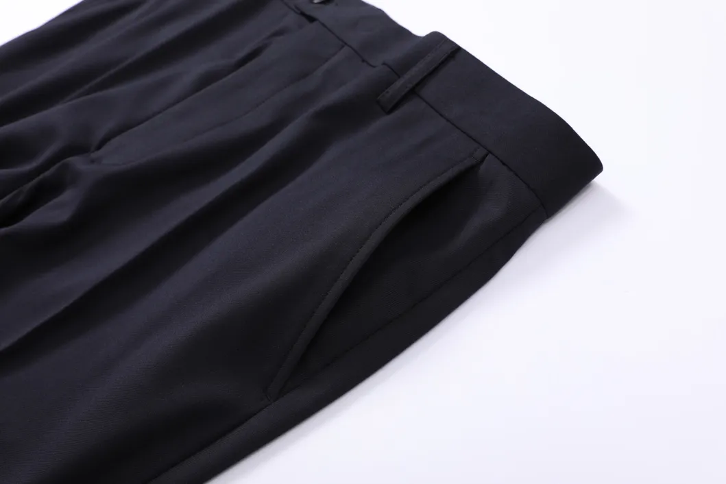 Jj8818 Calças de Negócios Slim Azuis Marinhas para Homens e Mulheres de Inverno