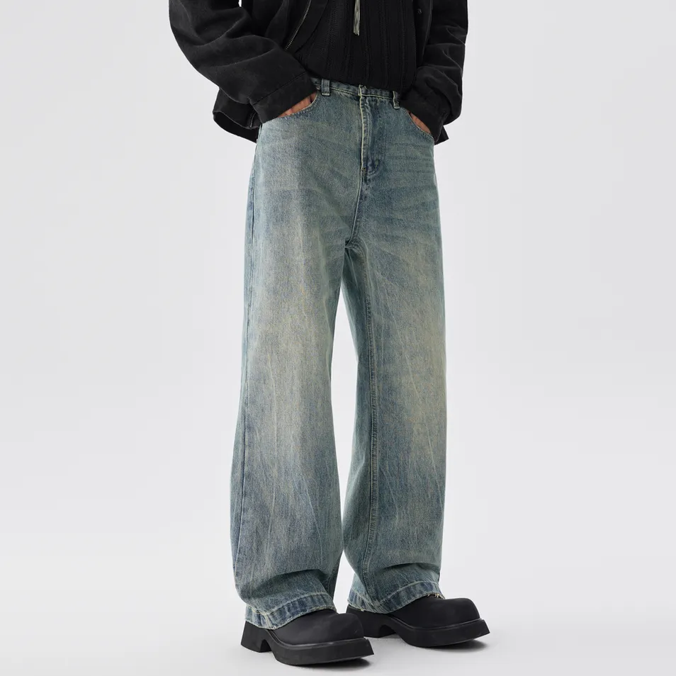 Jeans femininos urbanos diários baggy de lavagem clara premium e leve