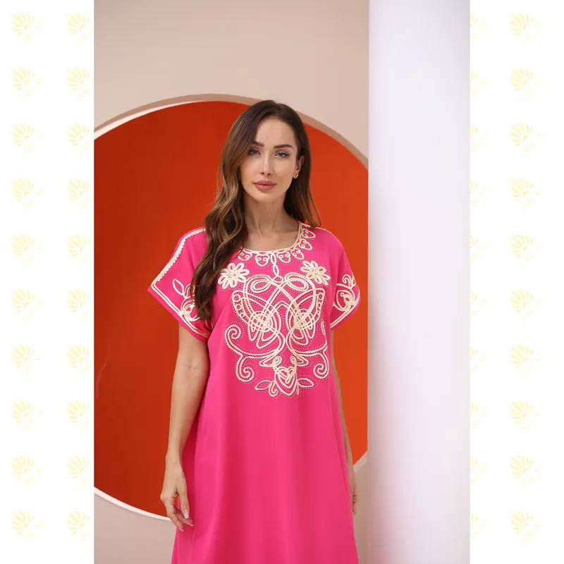 Abaya Floral Bordada Barata Mulheres Muçulmanas Prom Robe Turco Meninas Muçulmanas Roupas Islâmicas
