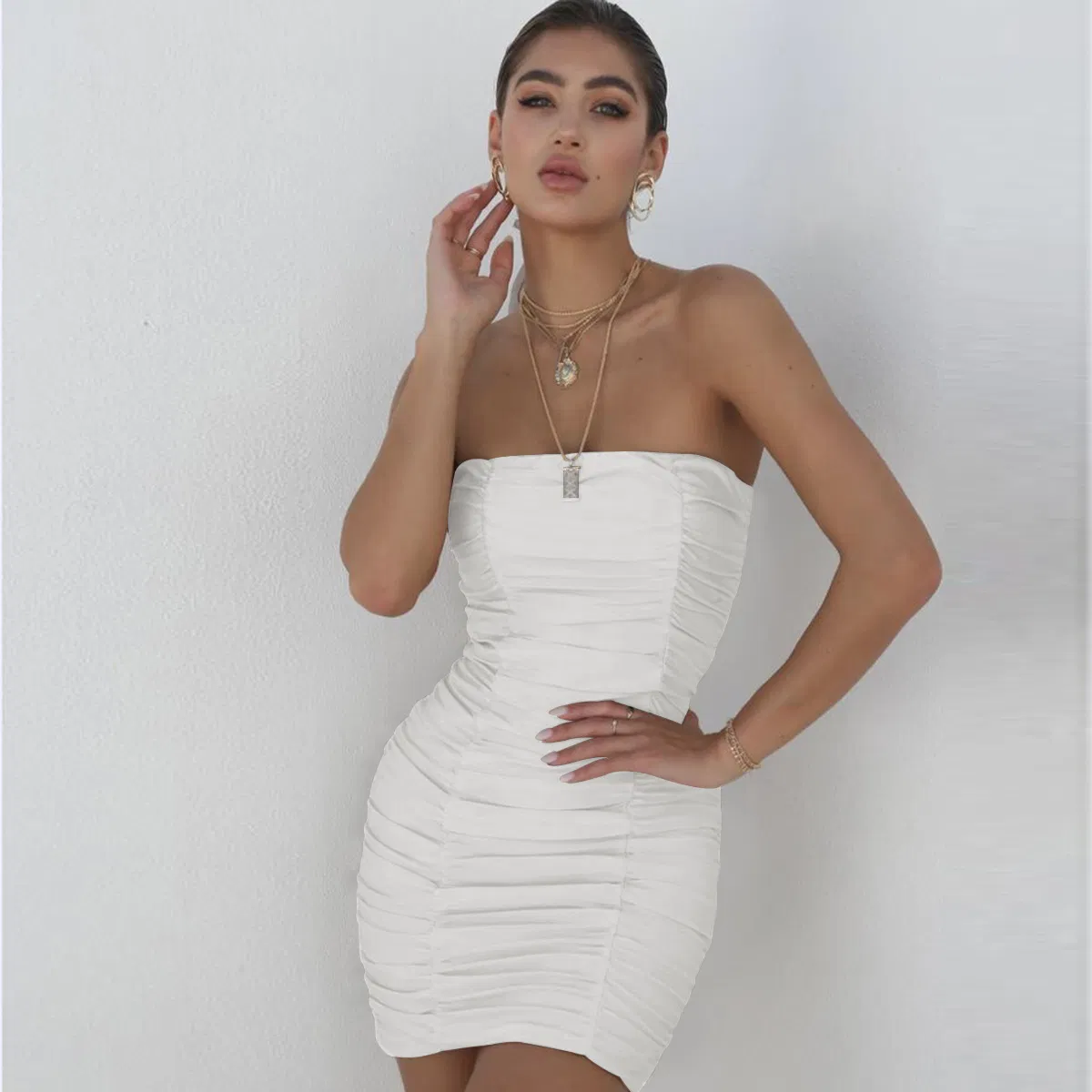 Vestidos de festa sem alças para mulheres, atacado, vestidos de noite para clube
