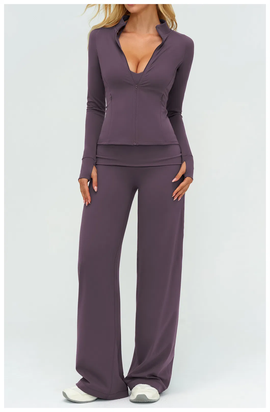 Roupas de Fitness para Mulheres Conjunto de Yoga ao Ar Livre Roupas Esportivas Acessíveis