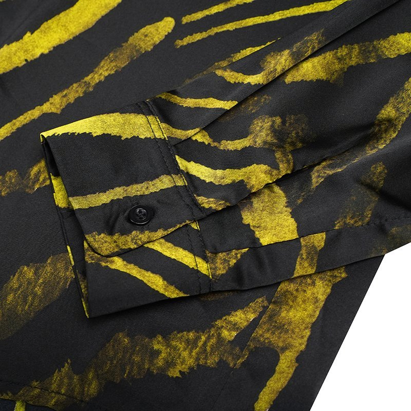 Camisa de Manga Longa para Mulheres com Estampa de Zebra para o Verão, Blusa Feminina com Botões