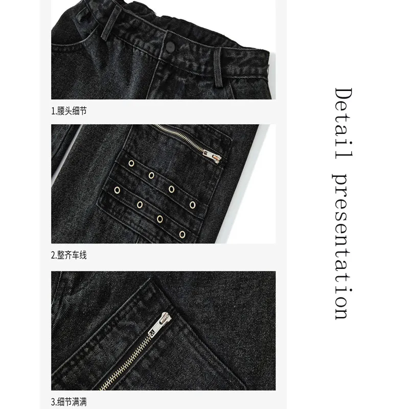 Calças de Denim Retas de Perna Larga da Marca Old Tide para Homens e Mulheres do Mesmo Estilo (CFJPFM-023)
