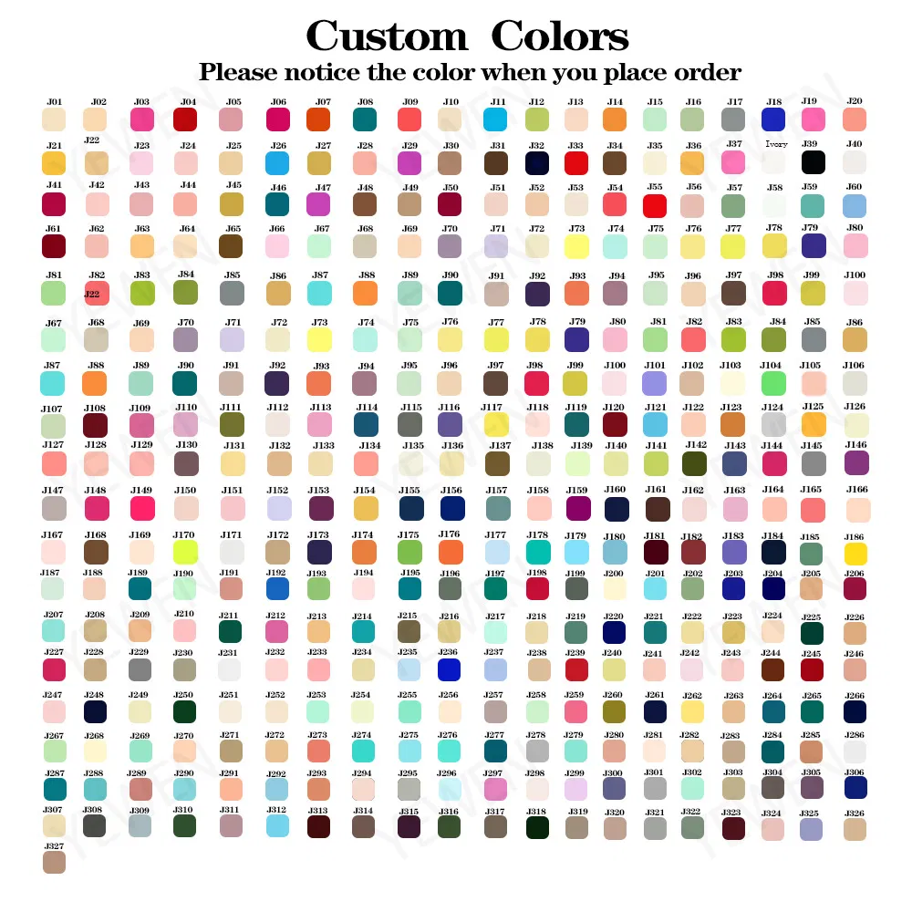 Opções de cores disponíveis