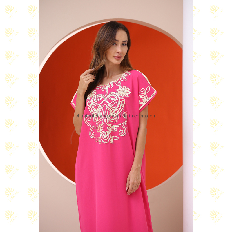 Abaya Floral Bordada Barata Mulheres Muçulmanas Prom Robe Turco Meninas Muçulmanas Roupas Islâmicas