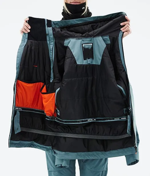 Jaqueta de esqui feminina estilo mais recente, manga longa, jaqueta de snowboard para mulher, roupa feminina, quantidade personalizada, casaco de algodão azul