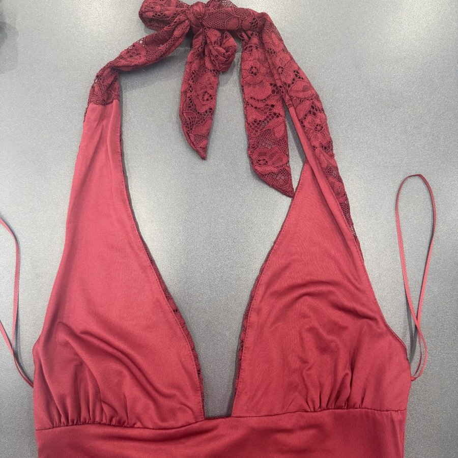 Vestido de Renda com Decote em V Profundo Antibacteriano para Mulheres para Encontros