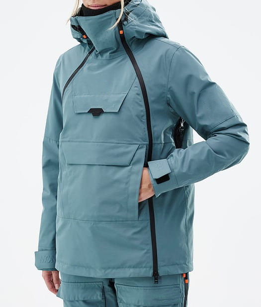 Jaqueta de esqui feminina estilo mais recente, manga longa, jaqueta de snowboard para mulher, roupa feminina, quantidade personalizada, casaco de algodão azul