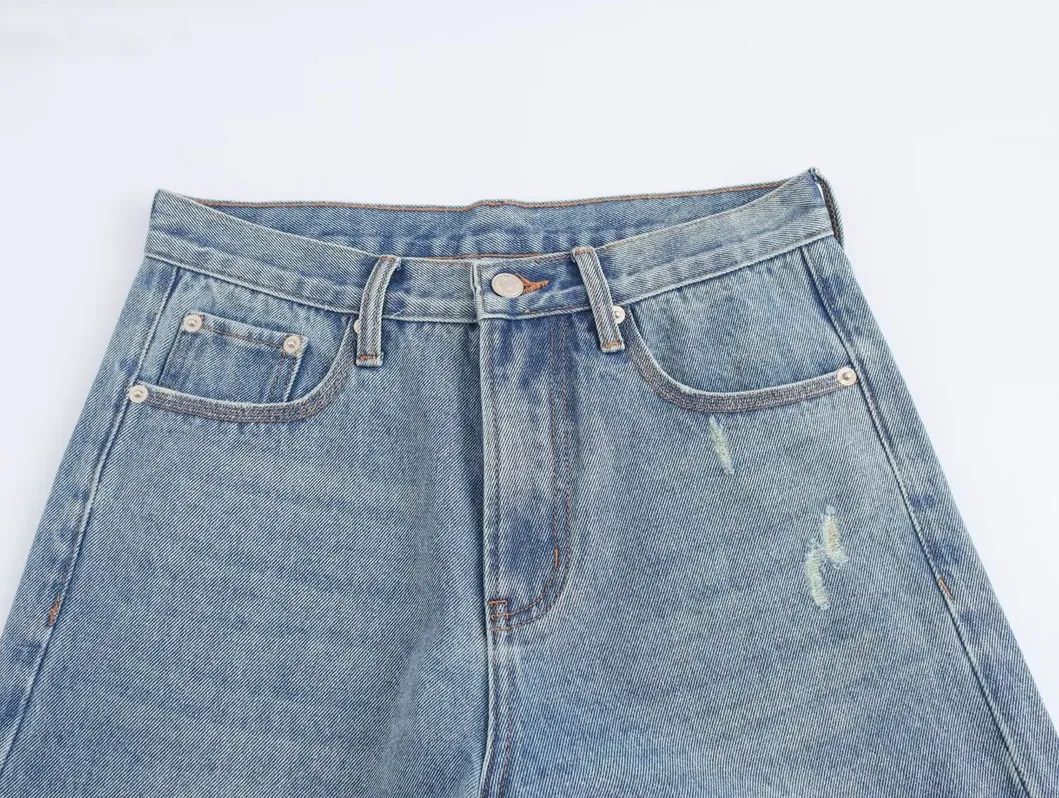Calças de denim largas e elegantes para um estilo casual e chique