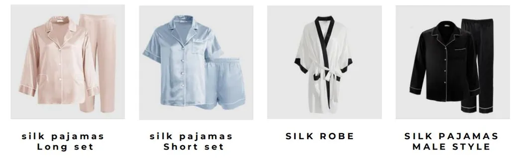 Estilos de pijamas de seda