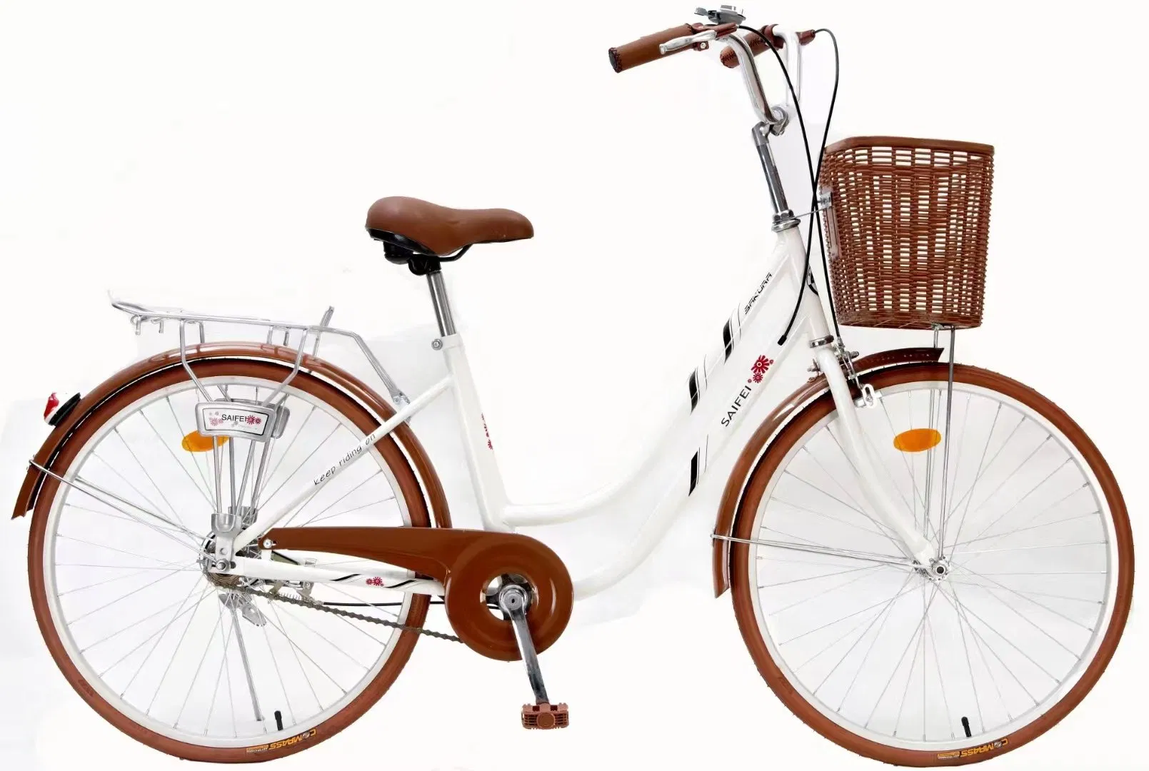 Bicicleta urbana de moda barata da China, bicicleta de uma única velocidade para cidade com cesta para mulheres adultas