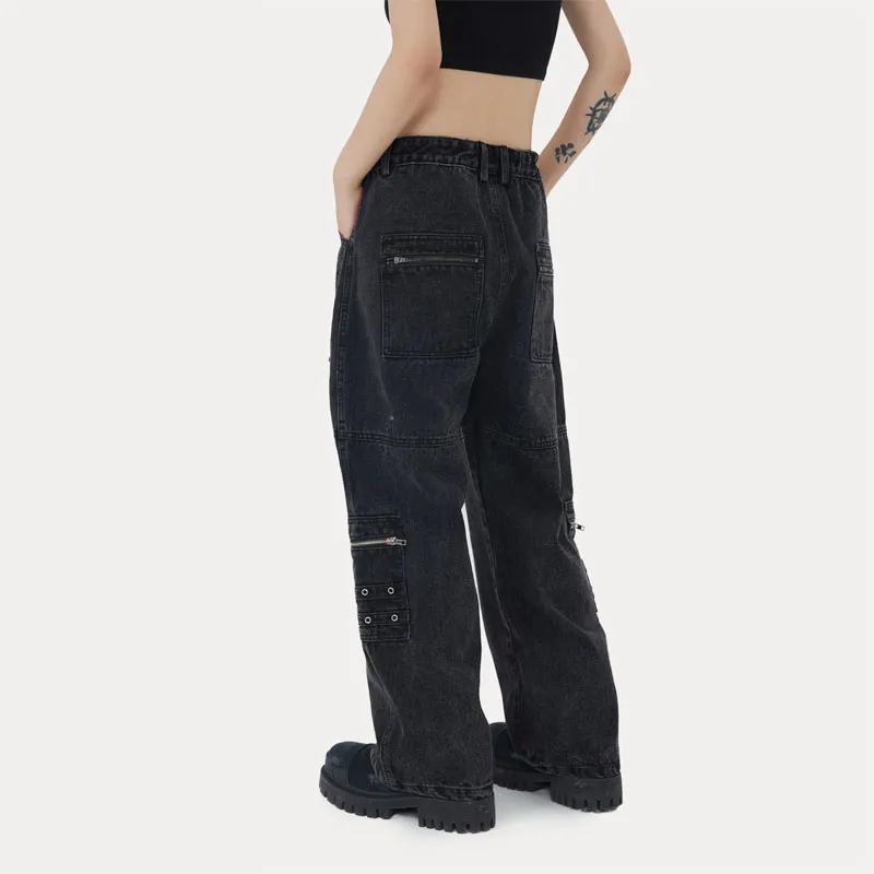 Calças de Denim Retas de Perna Larga da Marca Old Tide para Homens e Mulheres do Mesmo Estilo (CFJPFM-023)