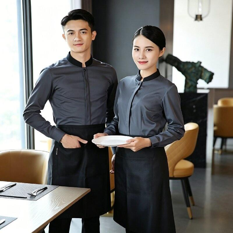 Roupas de Trabalho para Garçom de Alta Classe com Manga Longa para Restaurante Chinês, Hotel, Hotel Estrela, Salão de Banquetes, Clube, Mulheres