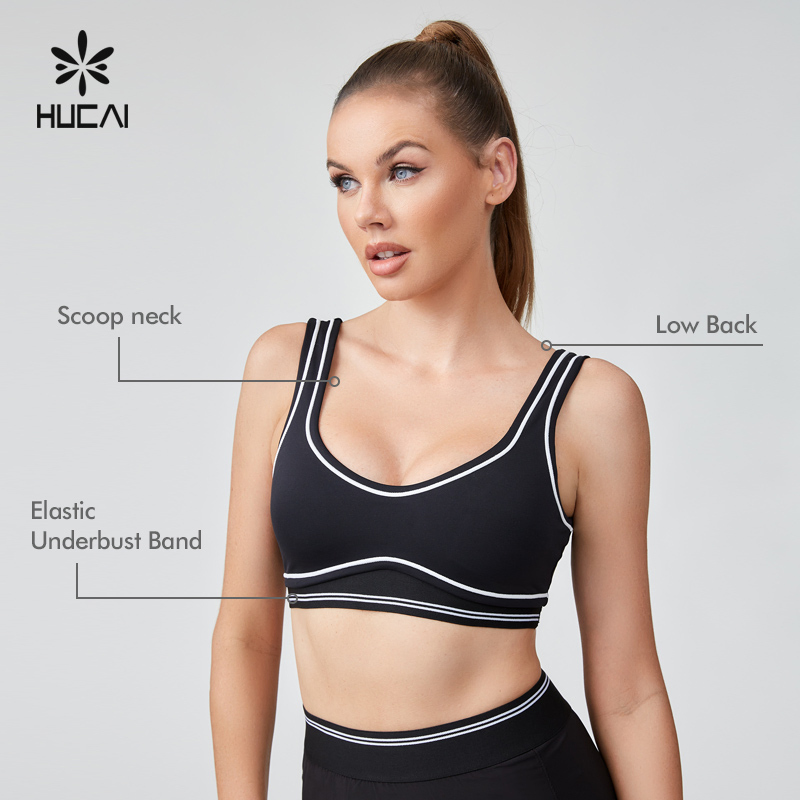 Logotipo OEM Marca Privada Costura Contrastante Academia Yoga Esportes Fitness Mulheres Roupas Esportivas Personalizadas