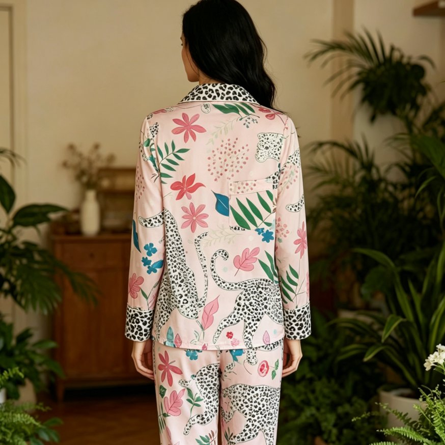 Conjunto de Loungewear de Manga Longa Confortável para Uso Diário Macio