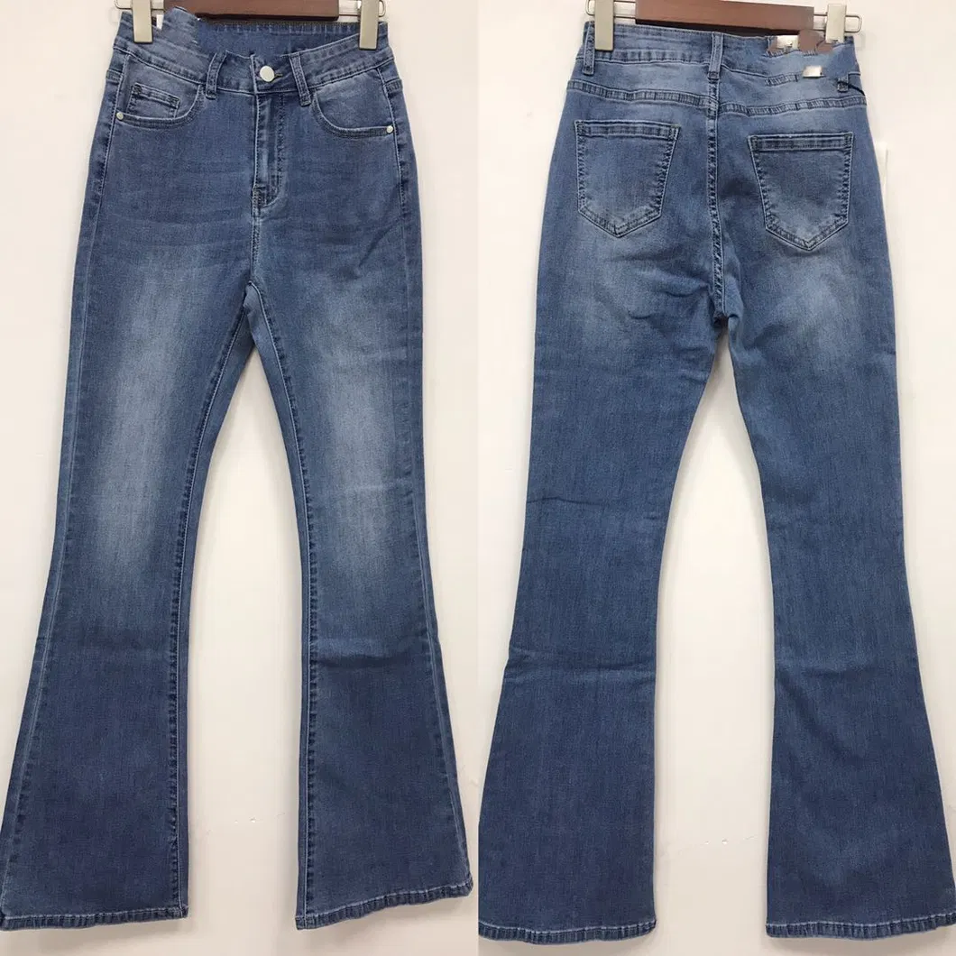 Venda Direta de Fábrica Calças Jeans de Algodão com Spandex para Mulheres Personalizadas de Alta Qualidade