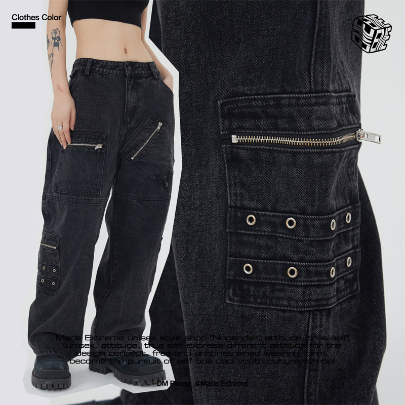Calças de Denim Retas de Perna Larga da Marca Old Tide para Homens e Mulheres do Mesmo Estilo (CFJPFM-023)