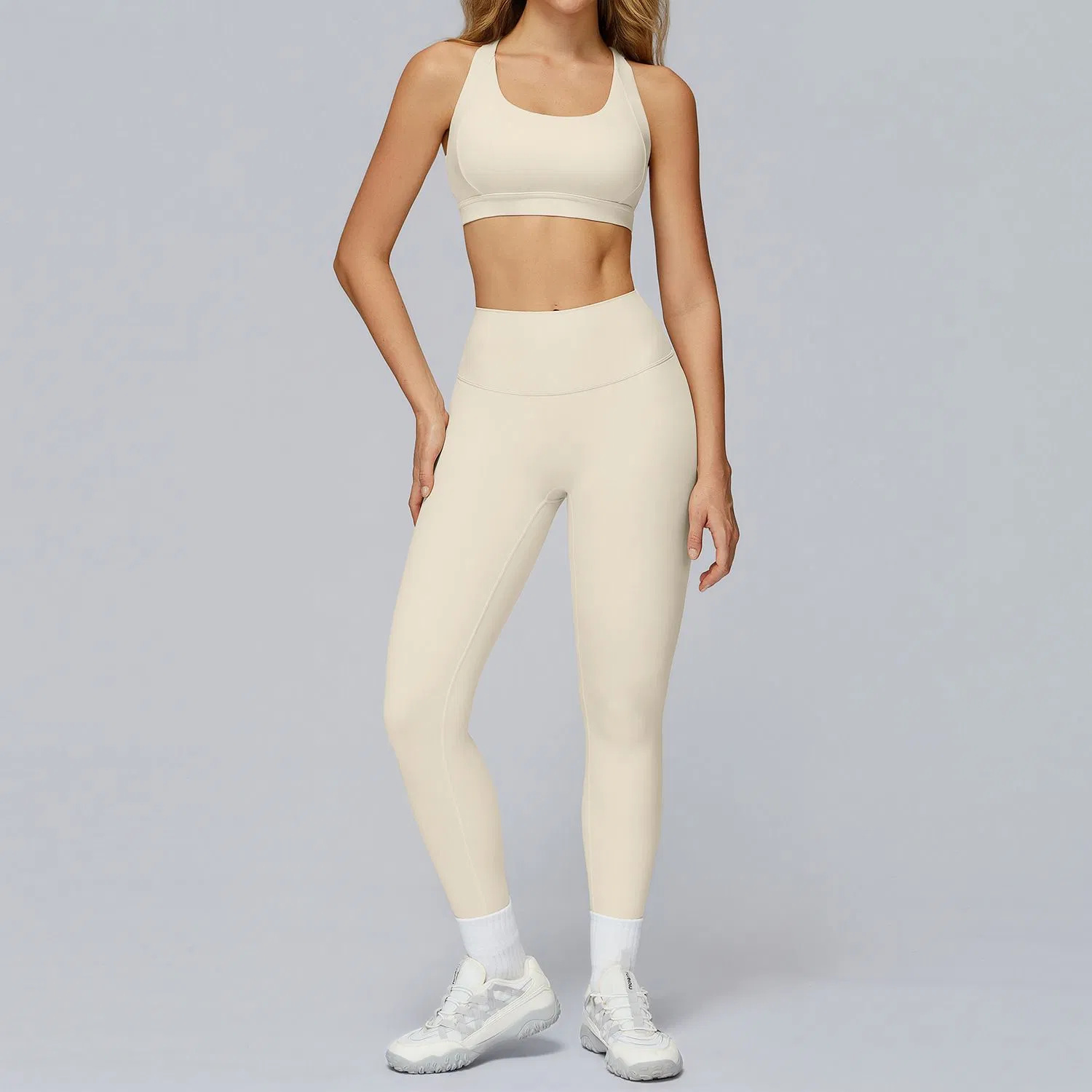 Conjunto de Fitness de Alta Qualidade para Mulheres: Sutiã, Jaqueta e Leggings, Roupas de Atividade Esportiva