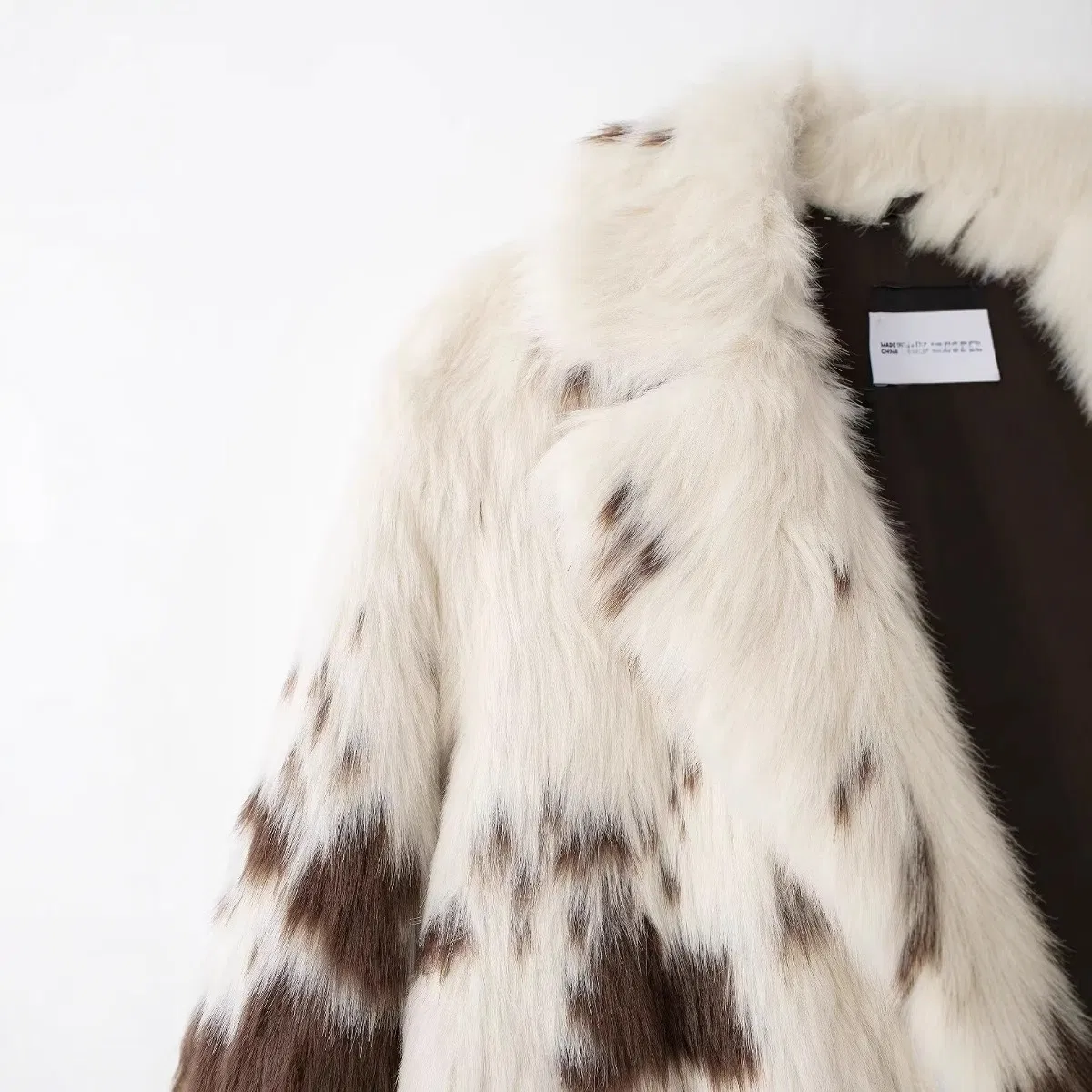 Casaco de pele sintética feminino trendy com estampa de vaca