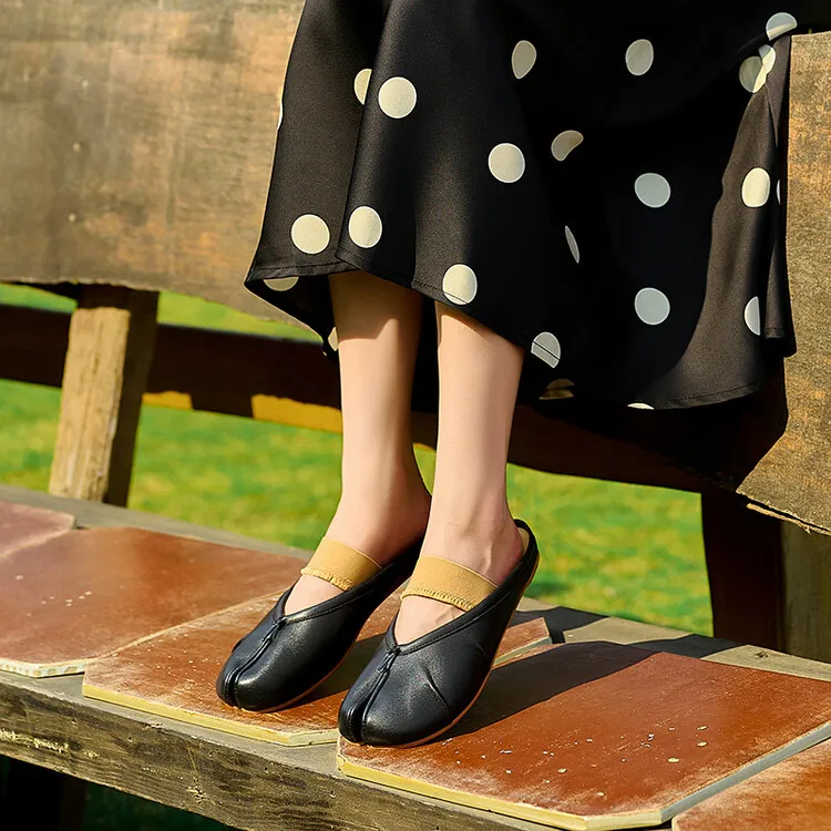 OEM ODM Alta Qualidade Couro Genuíno Moda Estilo Confortável Sandálias Mules para Mulheres Mules Fechados Chinelos para Senhoras