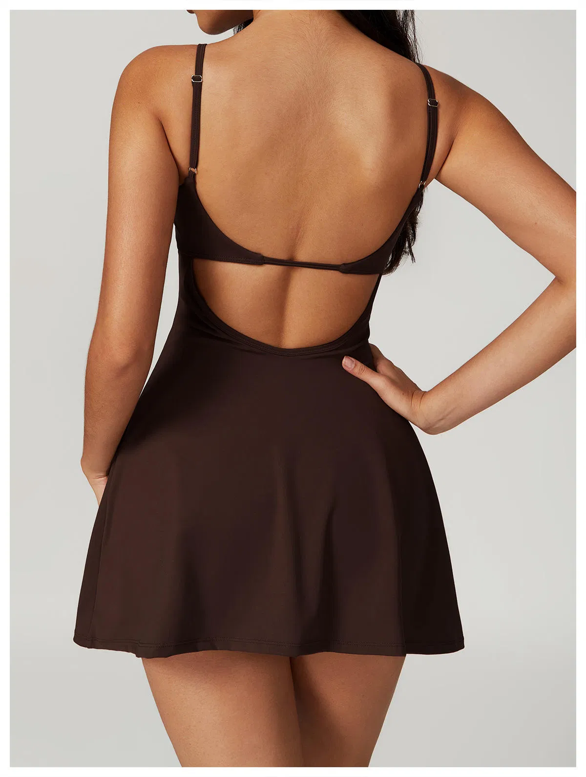 Vestido de Ginástica de Secagem Rápida One Piece com Shorts para Mulheres