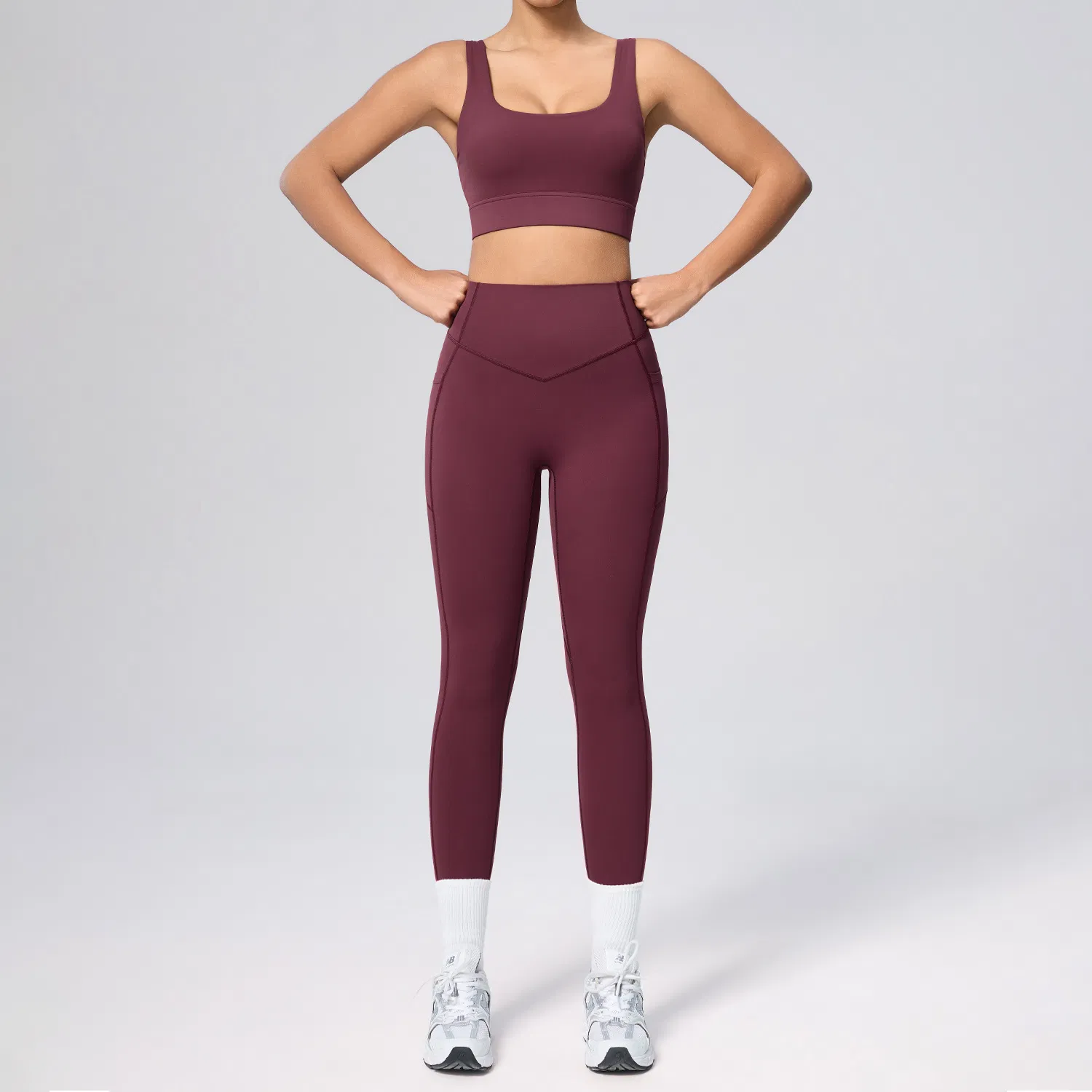 Roupas Esportivas Plus Size Leggings de Cintura Alta Conjunto de Yoga Roupas de Corrida Femininas Roupas de Fitness