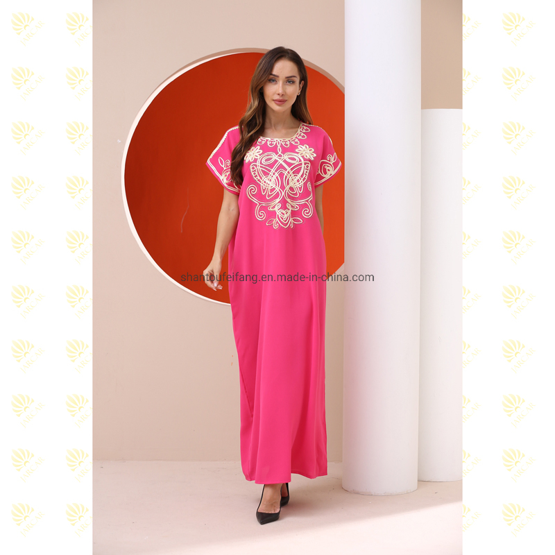 Abaya Floral Bordada Barata Mulheres Muçulmanas Prom Robe Turco Meninas Muçulmanas Roupas Islâmicas