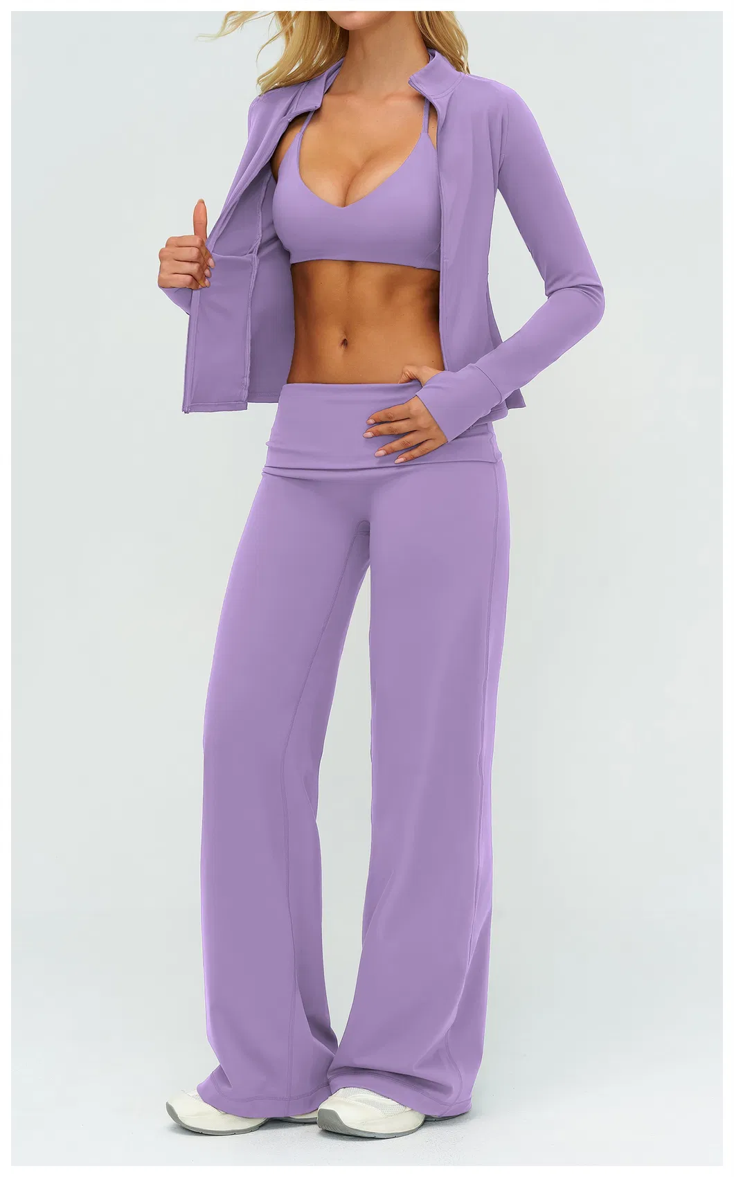 Roupas de Fitness para Mulheres Conjunto de Yoga ao Ar Livre Roupas Esportivas Acessíveis
