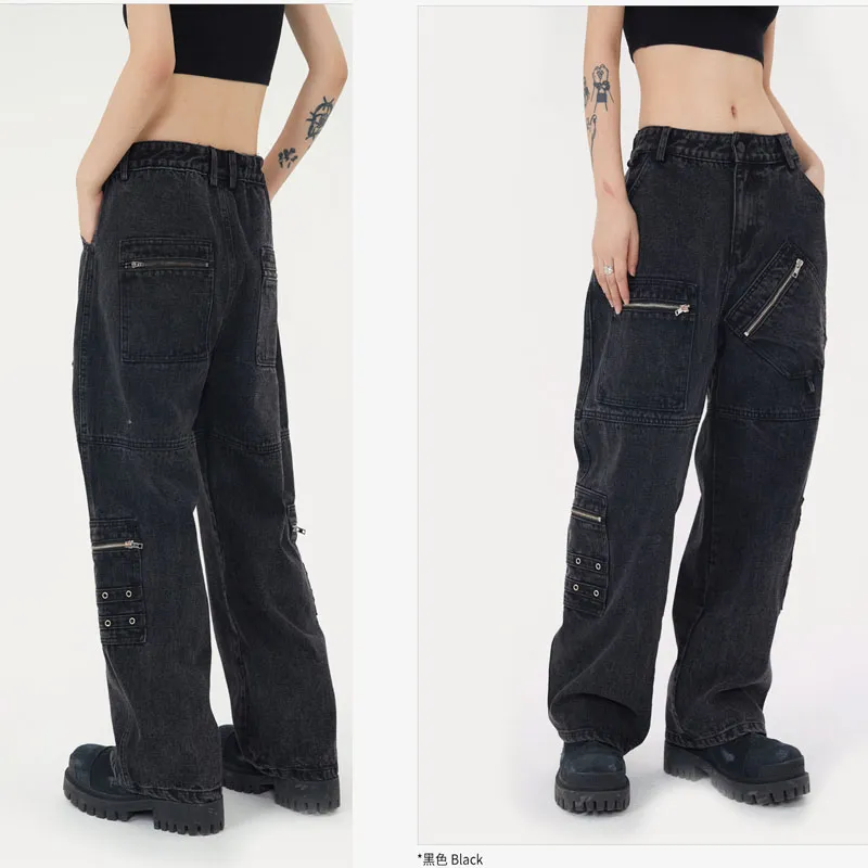 Calças de Denim Retas de Perna Larga da Marca Old Tide para Homens e Mulheres do Mesmo Estilo (CFJPFM-023)