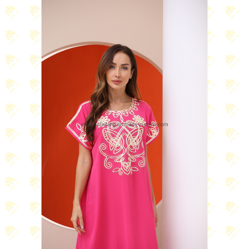 Abaya Floral Bordada Barata Mulheres Muçulmanas Prom Robe Turco Meninas Muçulmanas Roupas Islâmicas