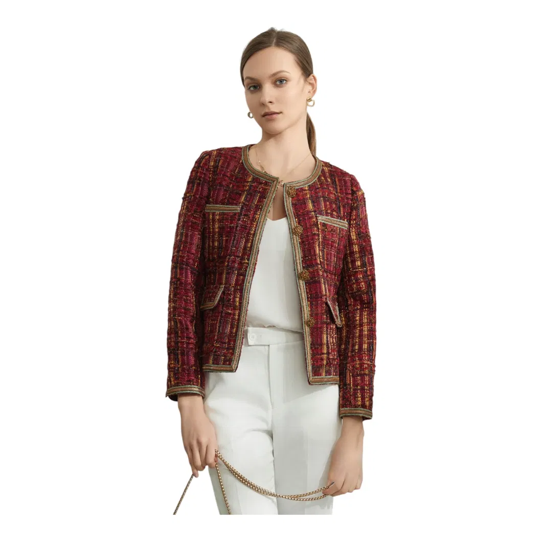 Estilo de Primavera em Cores Pastel Encantadoras para Mulheres, Tweed Sob Medida, Fábrica para Moda Sazonal