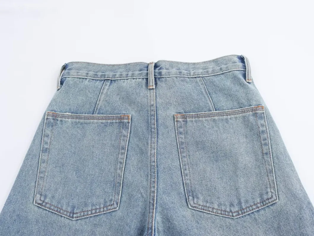 Calças de denim largas e elegantes para um estilo casual e chique