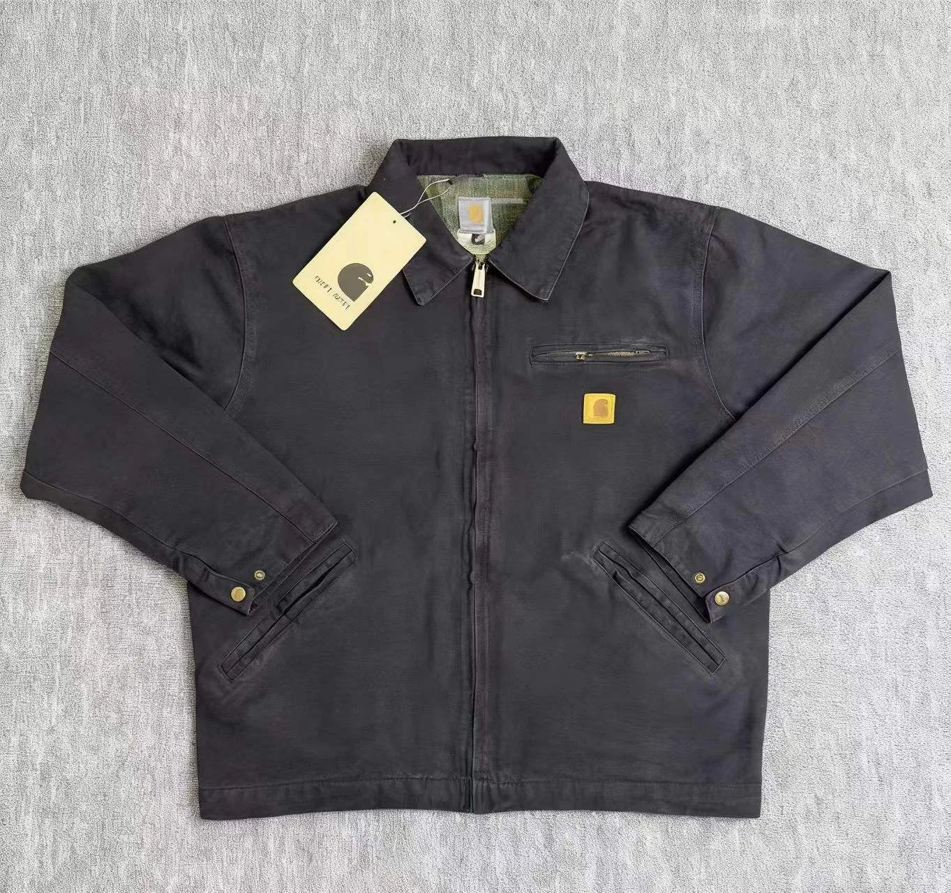Edição Correta Jaqueta de Inverno Clássica Americana em Denim Lavado da Indústria Pesada de Detroit para Homens e Mulheres