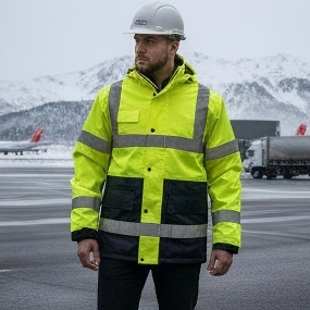 Jaqueta de Trabalho Inverno Hi-Vis com Zíper Completo Roupas de Segurança Refletivas Duráveis para Homens e Mulheres