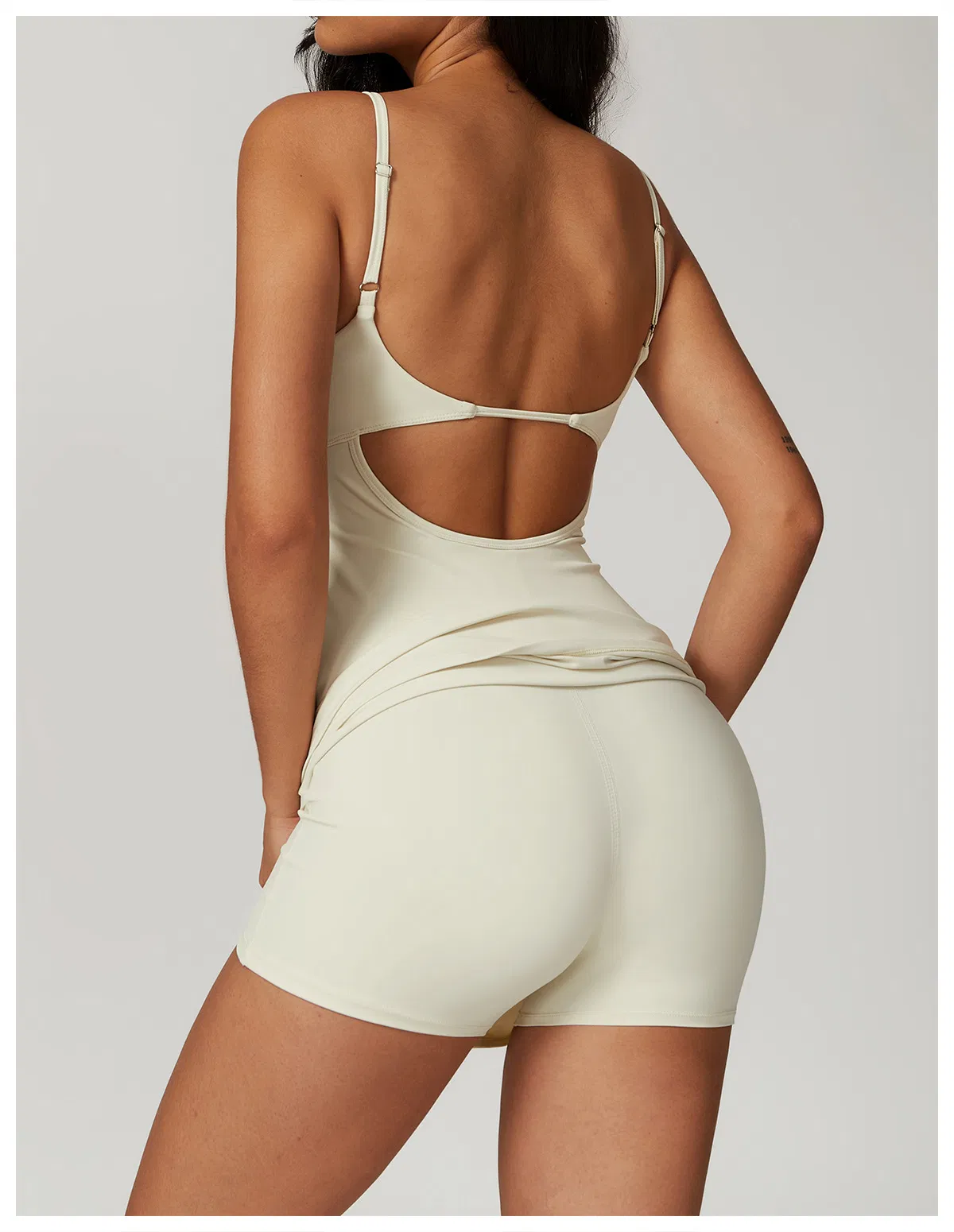 Vestido de Ginástica de Secagem Rápida One Piece com Shorts para Mulheres