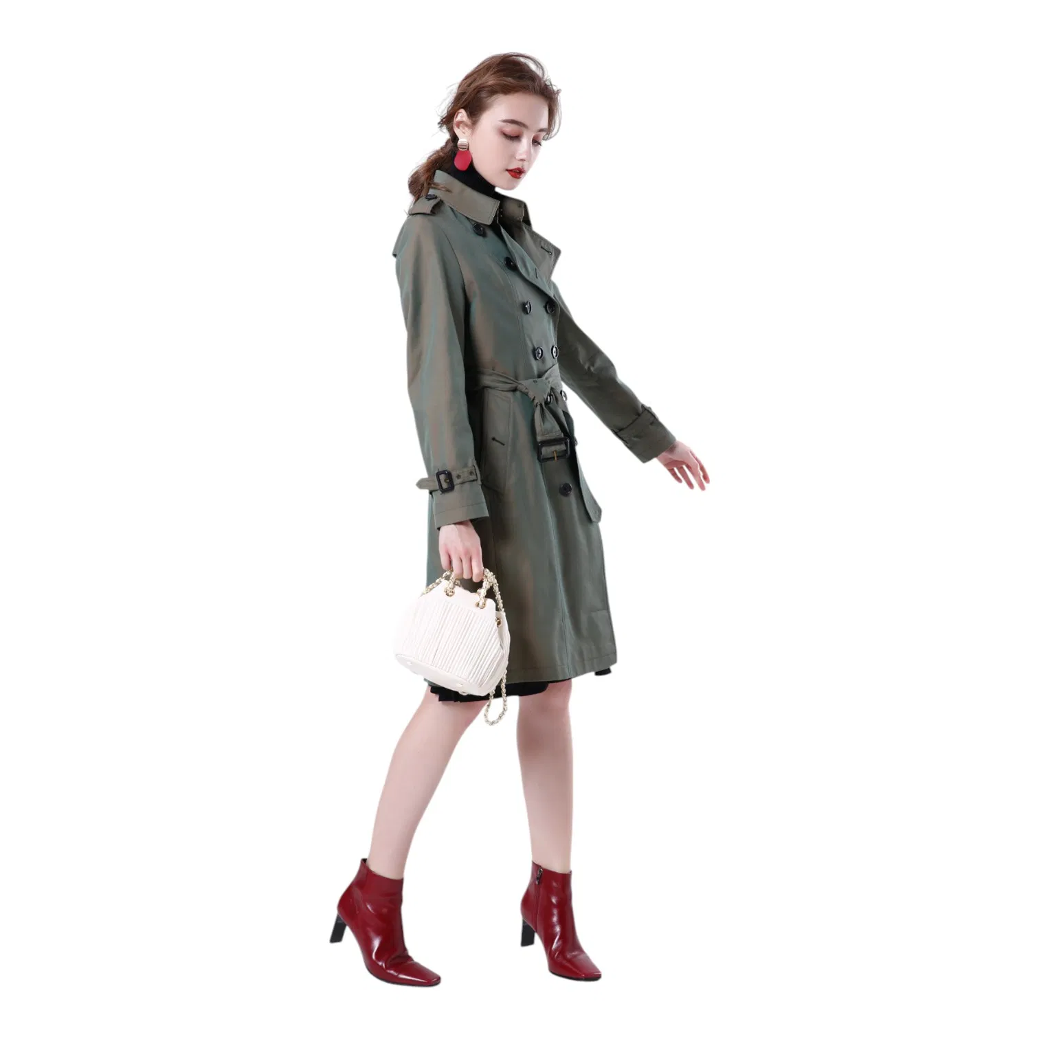 Design de Corte Elegante para um Visual Atemporal e Refinado Casaco Trench Feminino Mtm