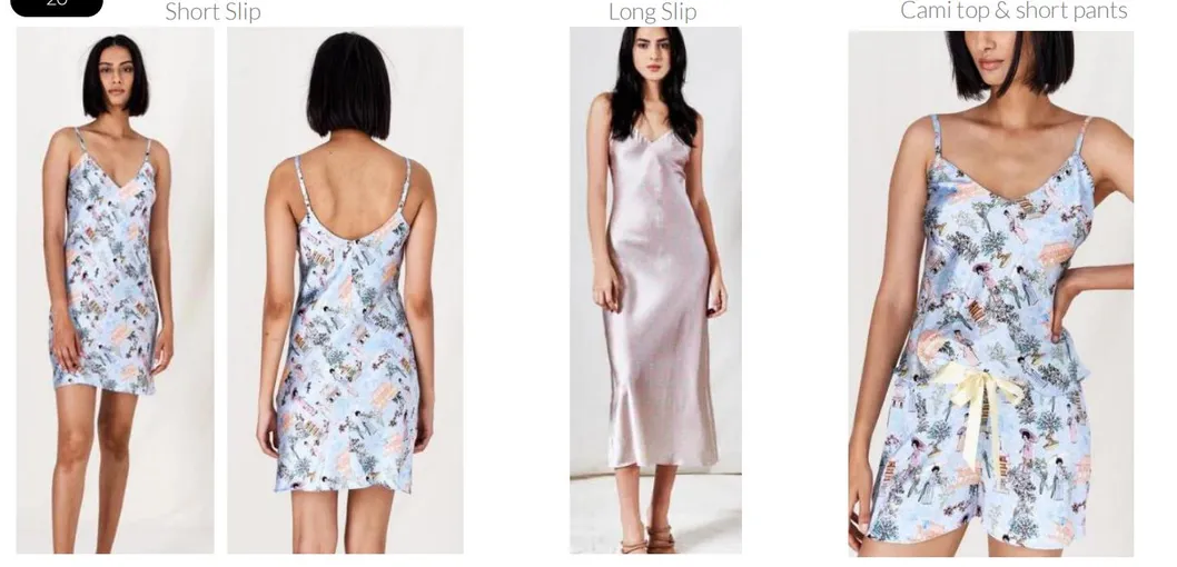 Modelos de roupas de seda