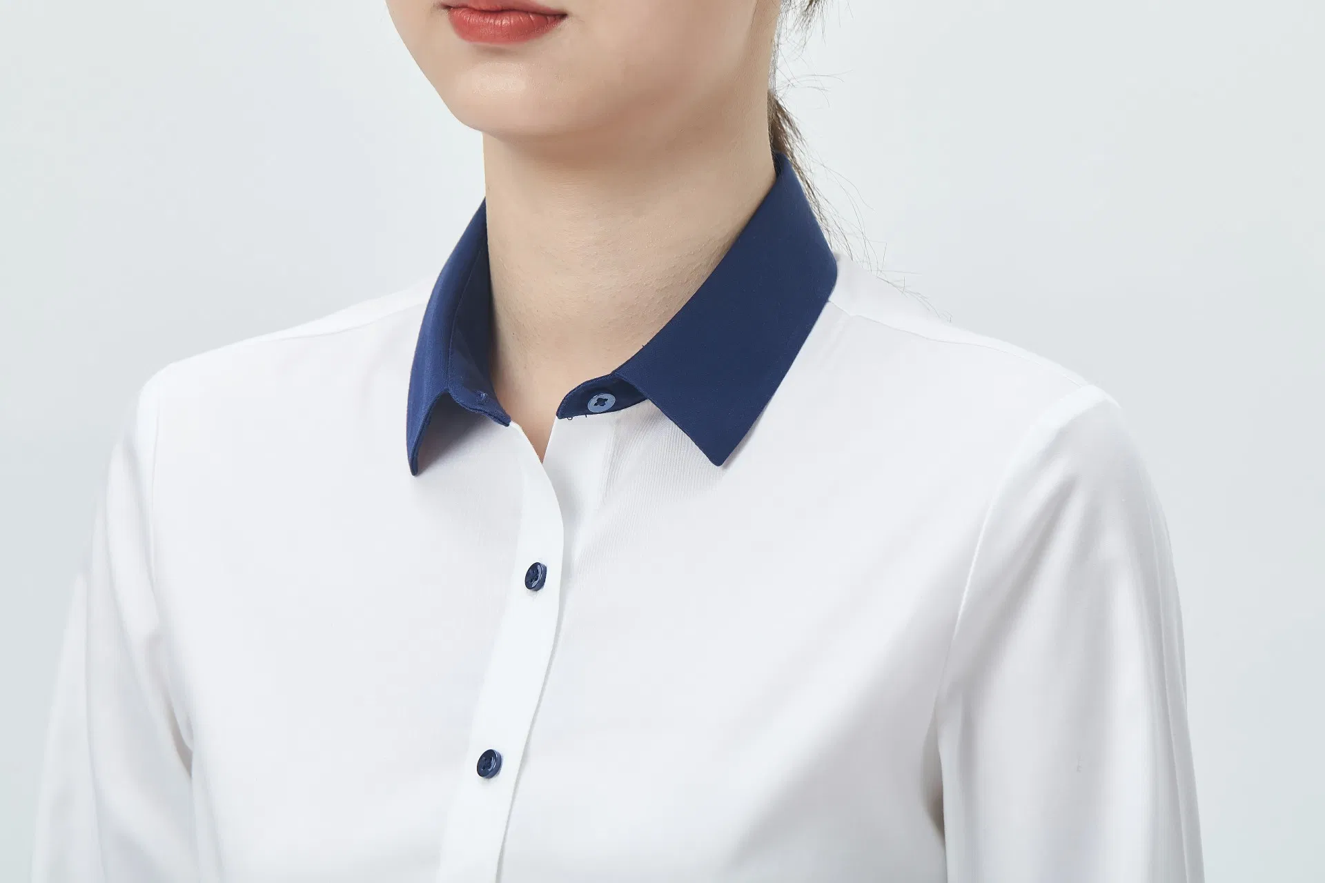 Venda Quente Personalizada 100% Blusa de Seda Chiffon Poplin