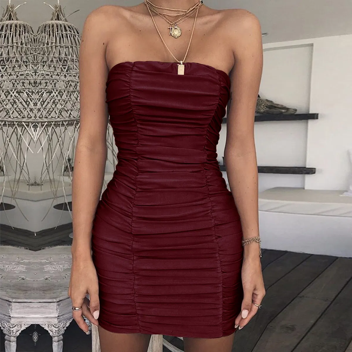 Vestidos de festa sem alças para mulheres, atacado, vestidos de noite para clube
