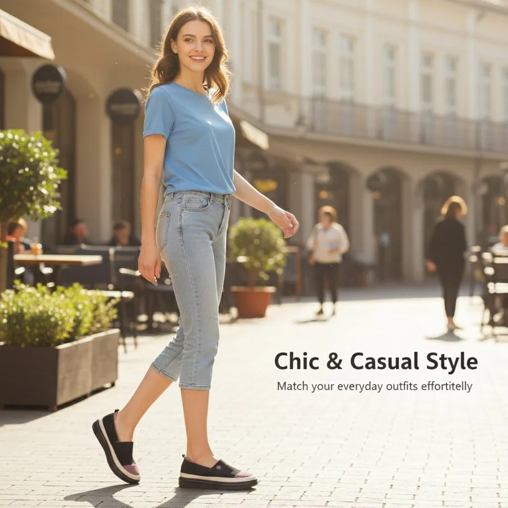 Shoe Casual Baixo Minimalista Urbano Feminino com Solas Macias e Construção Leve